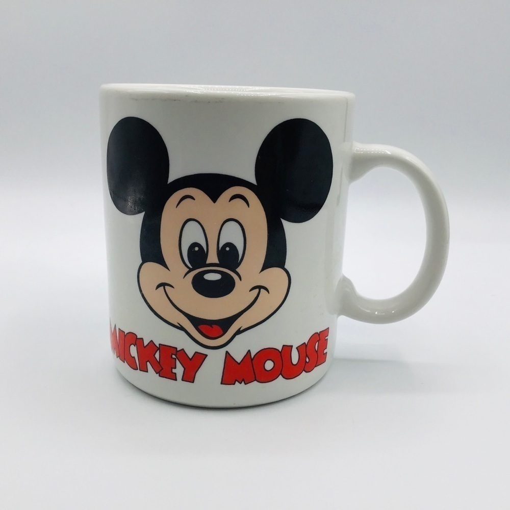 MICKEY Mouse Coffee Mug Tea Cup Walt Disney DoubleSided Sango Japan WhiteBlack